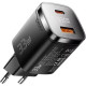 Зарядний пристрій 1xUSB-C + 1xUSB 33W GaN black Essager (ECT33W-GMB01-Z)