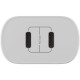Зарядний пристрій Globex 2xUSB-C 30W FastPower white (30WCC)