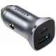 Зарядний пристрій Ugreen 1xUSB-C + 1xUSB 30W car adapter CD130 black (40858)