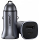 Зарядний пристрій Ugreen 1xUSB-C + 1xUSB 30W car adapter CD130 black (40858)