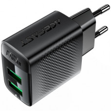 Зарядний пристрій Acefast 2xUSB 12W A86 black (6974316283270)