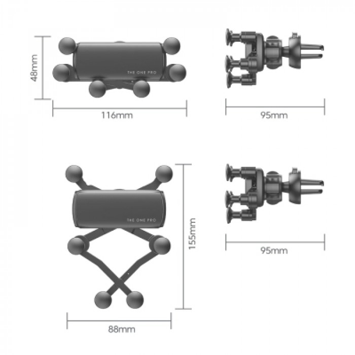 Універсальний автотримач Essager Tourist Gravity Car Mount Phone Holder Black (EZJZL-TR01)