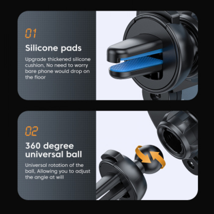 Універсальний автотримач Essager Tourist Gravity Car Mount Phone Holder Black (EZJZL-TR01)