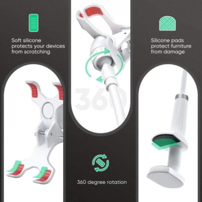 Тримач для смартфонів Ugreen LP113 Multifunction Phone Clip Stand White (30488)