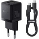 Зарядний пристрій Baseus 1xUSB-C PD20W + 1xUSB + cable USB-C to USB-C white (P10111608113-01)