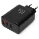 Зарядний пристрій Vinga 2xUSB-C + USB-A Display 65W (VCR65ACCDB)