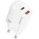 Зарядний пристрій Grand-X GaN 1xUSB-C + 1xUSB QC3.0 36W white (CH-360W)