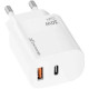 Зарядний пристрій Grand-X GaN 1xUSB-C + 1xUSB QC3.0 36W white (CH-360W)