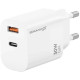 Зарядний пристрій Grand-X GaN 1xUSB-C + 1xUSB QC3.0 36W white (CH-360W)