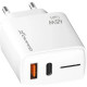 Зарядний пристрій Grand-X GaN 1xUSB-C + 1xUSB QC3.0 45W white (CH-460W)
