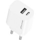 Зарядний пристрій Grand-X 1xUSB-C + 1xUSB 21W OCP white (CH-21W)