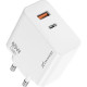 Зарядний пристрій Grand-X GaN 1xUSB-C + 1xUSB 65W PD3.0 QC4.0 AFC SCP FCP white (CH-960W)
