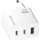 Зарядний пристрій Grand-X GaN 2xUSB-C + 1xUSB 65W PD3.0 QC4.0 AFC SCP FCP white (CH-990W)