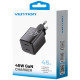 Зарядний пристрій Vention 2xUSB-C PD45W GaN black (FEFB0-EU)