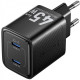 Зарядний пристрій Vention 2xUSB-C PD45W GaN black (FEFB0-EU)