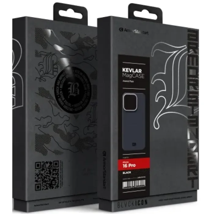 Чохол до мобільного телефона Armorstandart BlackIcon Aramid Plain MagCase Apple iPhone 16 Pro Black (ARM90169)