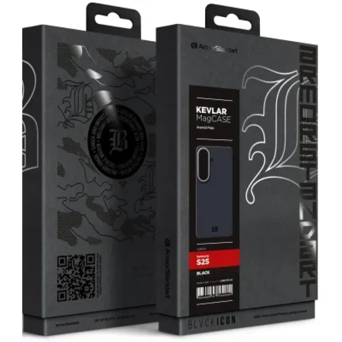 Чохол до мобільного телефона Armorstandart BlackIcon Aramid Plain MagCase Samsung S25 Black (ARM90162)
