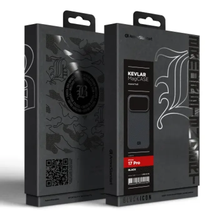 Чохол до мобільного телефона Armorstandart BlackIcon Aramid Twill MagCase Apple iPhone 17 Pro Black (ARM90149)
