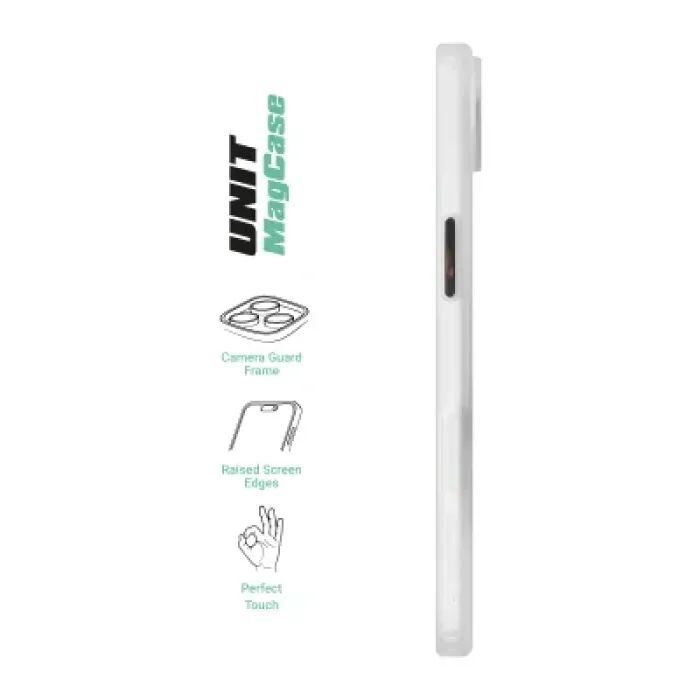 Чохол до мобільного телефона Armorstandart Unit MagCase Apple iPhone 17 Air Clear Silver + Orange Button Set (ARM90583)