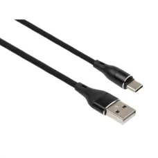 Дата кабель USB 2.0 AM to USB-C 0.3m cylindric nylon back Vinga (VCPDCTCCANB03BK)