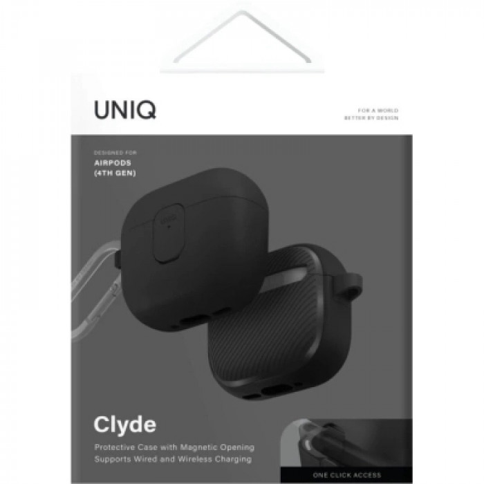 Чохол для навушників Uniq Clyde для AirPods 4 Lock Case Black (8886463693193)