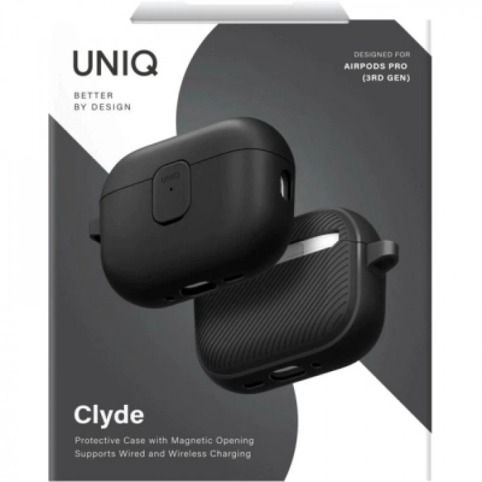 Чохол для навушників Uniq Clyde для AirPods Pro 3 gen Black/Grey (8886463696965)
