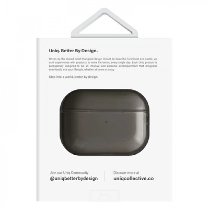 Чохол для навушників Uniq Glase AirPods Pro 2 gen Glossy Smoke (8886463683590)