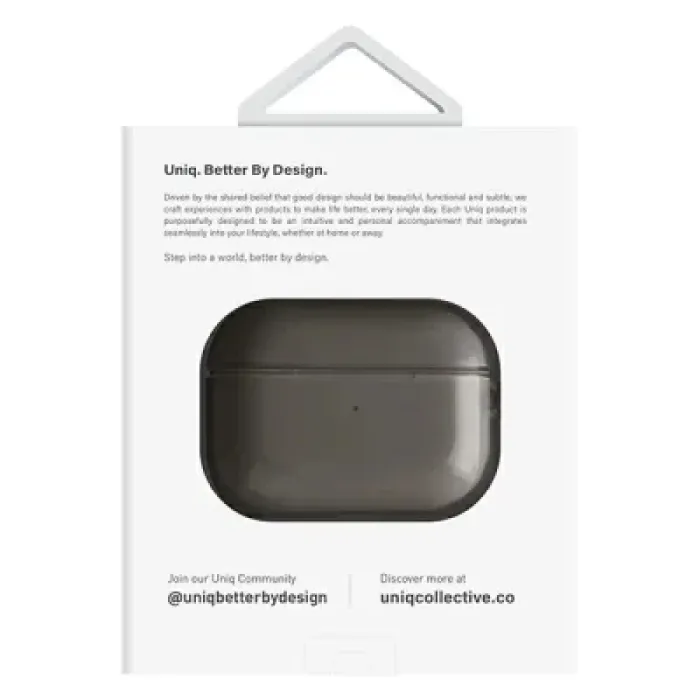 Чохол для навушників Uniq Glase AirPods Pro 2 gen Glossy Smoke (8886463683590)