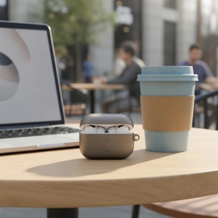 Чохол для навушників Uniq Glase AirPods Pro 2 gen Glossy Smoke (8886463683590)