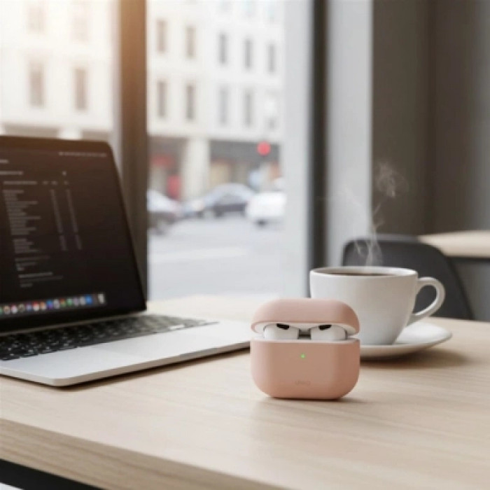 Чохол для навушників Uniq Lino AirPods 4 Silicone Pink Blush (8886463691380)