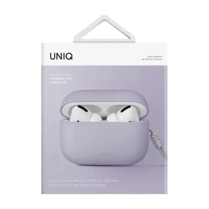 Чохол для навушників Uniq Lino AirPods Pro 2 gen Silicone Lilac lavender (8886463683569)