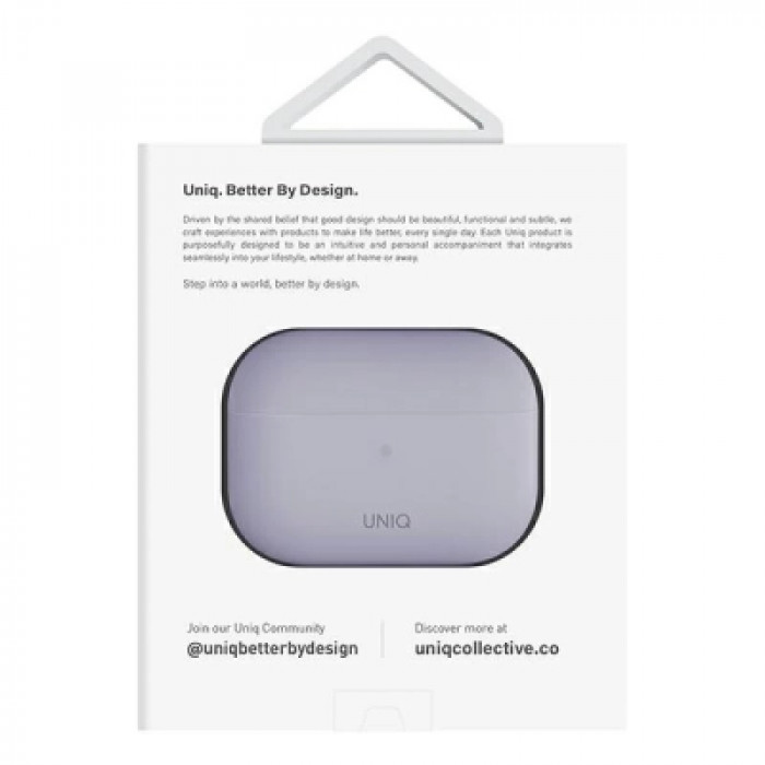 Чохол для навушників Uniq Lino AirPods Pro 2 gen Silicone Lilac lavender (8886463683569)