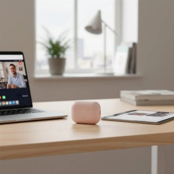 Чохол для навушників Uniq Lino для AirPods Pro 3 gen Silicone Pink (8886463696873)