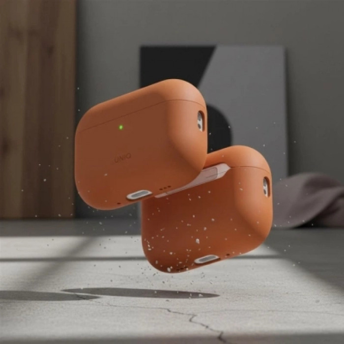 Чохол для навушників Uniq Lino для AirPods Pro 3 gen Silicone Orange (8886463696903)