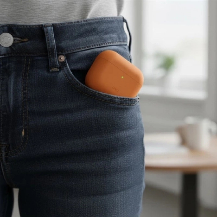 Чохол для навушників Uniq Lino для AirPods Pro 3 gen Silicone Orange (8886463696903)