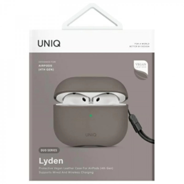 Чохол для навушників Uniq Lyden DS AirPods 4 Flint Grey (8886463691335)