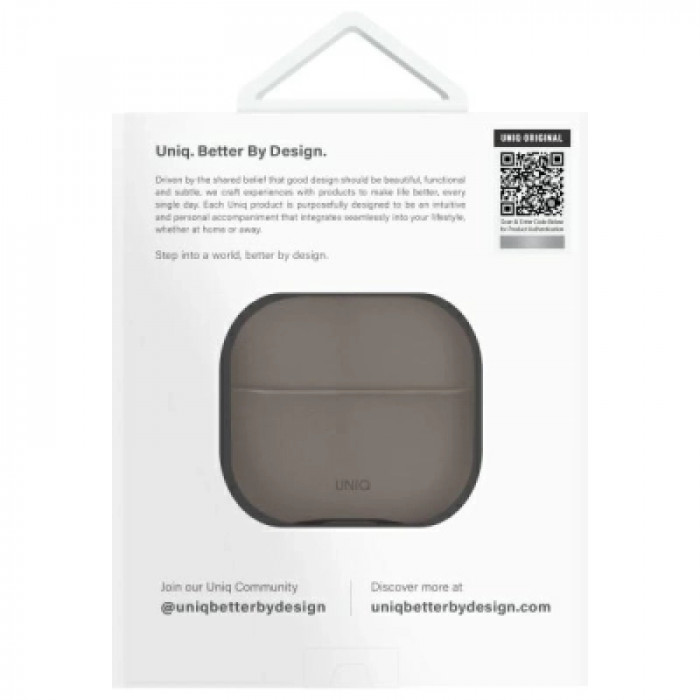 Чохол для навушників Uniq Lyden DS AirPods 4 Flint Grey (8886463691335)
