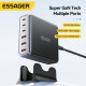 Зарядний пристрій Essager 3xUSB-C + 3xUSB-A 85W GaN black (EZC85W-SXB0G-Z)