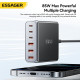 Зарядний пристрій Essager 3xUSB-C + 3xUSB-A 85W GaN black (EZC85W-SXB0G-Z)