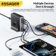 Зарядний пристрій Essager 3xUSB-C + 3xUSB-A 85W GaN black (EZC85W-SXB0G-Z)