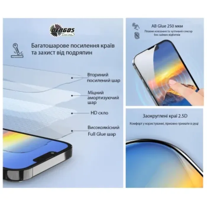 Скло захисне Dengos Full Glue OPPO A6x 4G / A6k 4G / A6 4G Black (TGFG-438)