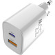 Зарядний пристрій Sigma 1xUSB-C PD33W + 1xUSB QC3.0 GaN X-power PS33-01 white (4827798527719)