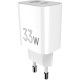Зарядний пристрій Sigma 1xUSB-C PD33W + 1xUSB QC3.0 GaN X-power PS33-01 white (4827798527719)