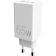 Зарядний пристрій Sigma 2xUSB-C PD65W + 1xUSB QC3.0 GaN X-power PS65-01 white (4827798637715)