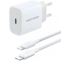 Зарядное устройство Vention 1xUSB-C PD20W + cable USB-C to USB-C white (G16W0-EU)