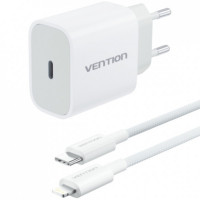 Зарядное устройство Vention 1xUSB-C PD20W + cable USB-C to Lightning white (G17W0-EU)