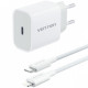 Зарядний пристрій Vention 1xUSB-C PD20W + cable USB-C to Lightning white (G17W0-EU)