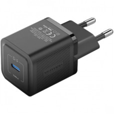 Зарядний пристрій Vention 1xUSB-C PD20W GaN + cable USB-C to USB-C black (TZ-FEPB0-EU-01)