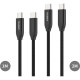 Дата кабель USB-C to USB-C 1.0m + 2.0m PD3.1 240W 2pcs Choetech (XCC-1060)