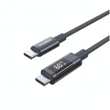 Дата кабель USB-C to USB-C 1.2m PD60W digital display nylon gray Choetech (XCC-1068-GY)